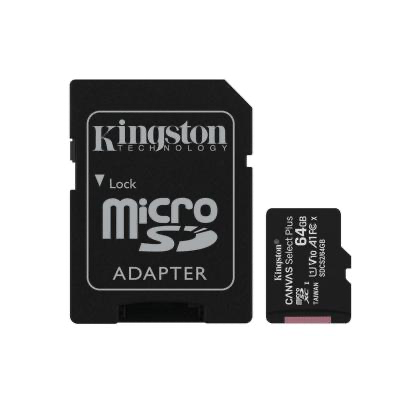 KINGSTON – CARTE MICRO SD 64GB + ADAPTATEUR SD